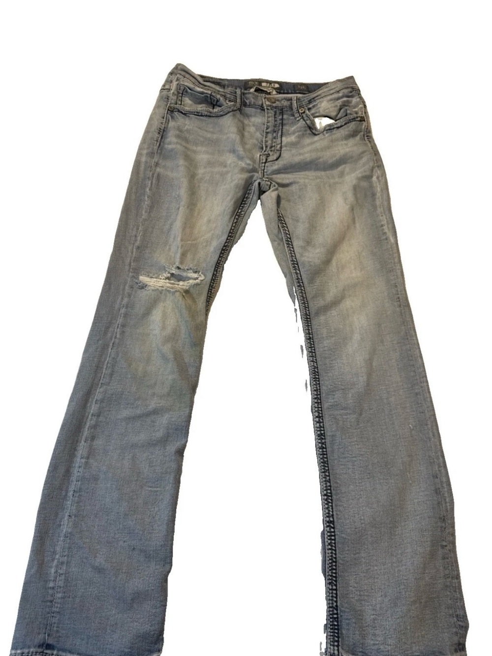 BKE Buckles Jeans 32L Blue Light Wash Ryan Straight Leg Modern Fit